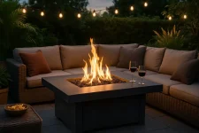 Gas-Feuertische als Herzstück der Outdoor-Lounge