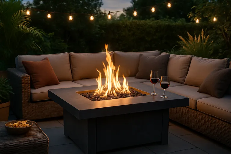 Gas-Feuertische als Herzstück der Outdoor-Lounge